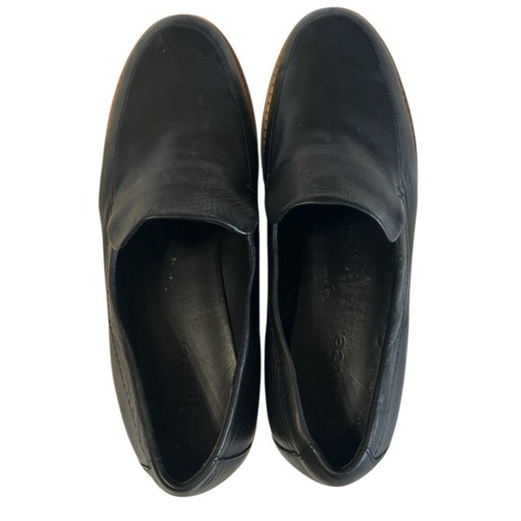 Vince Womens 6.5M Zeta Platform Loafers Leather Black Slip On  Wedge Shoes - Picture 7 of 13